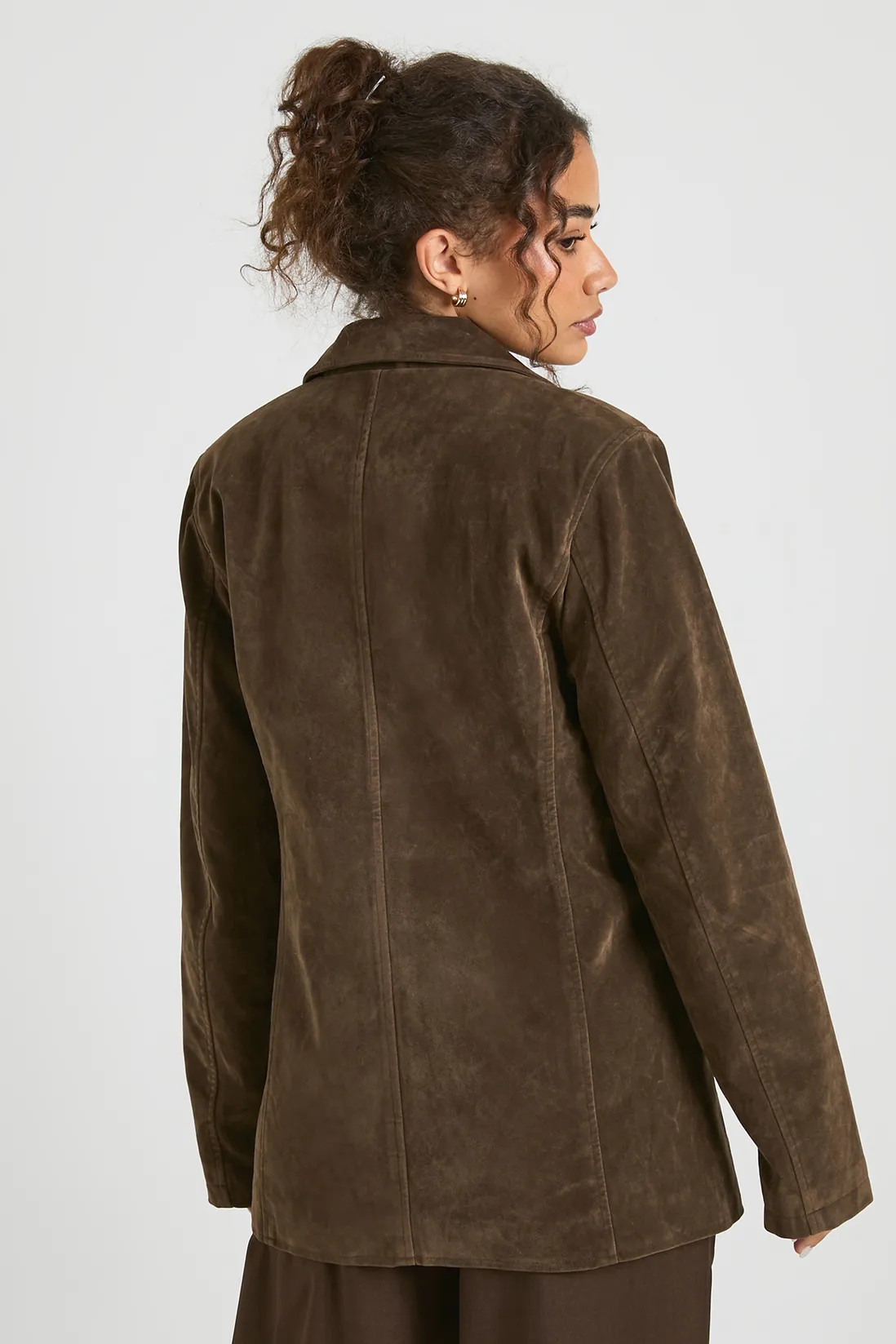 Suede Look Cinched Blazer | Boohoo.com (UK & IE)