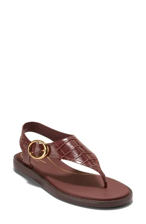 Cole Haan Kami Slingback Sandal in Mahogany Croc Print Leather at Nordstrom, Size 10.5 | Nordstrom
