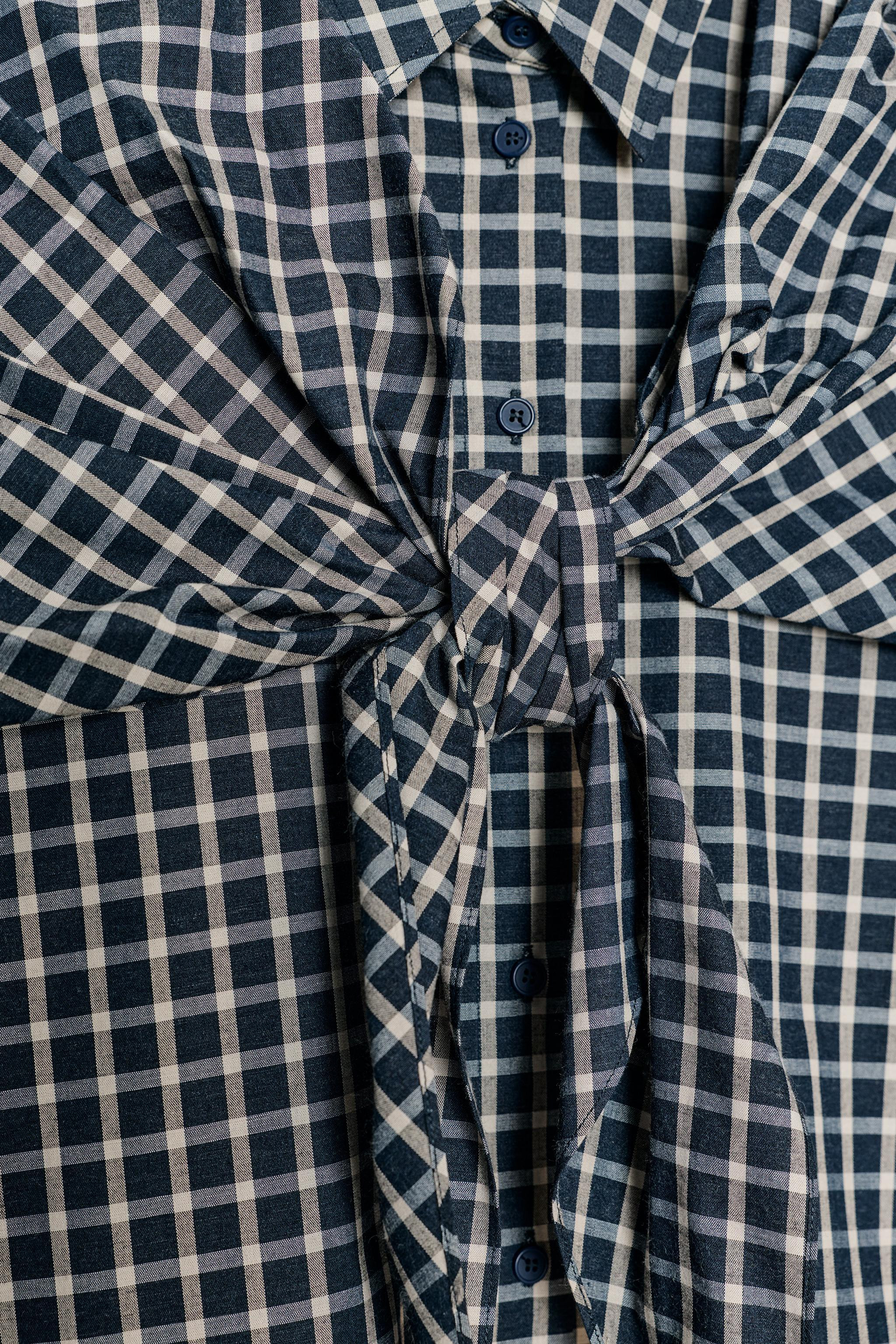 ZW COLLECTION CHECK SHIRT WITH SCARF | Zara UK