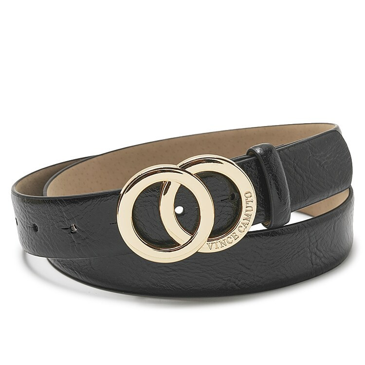Vince Camuto Double Ring Buckle Belt | Women's | Black | Size XL | Belts | DSW