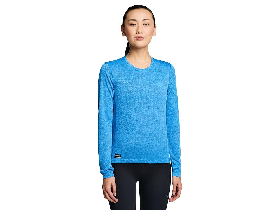 Saucony Stopwatch Long Sleeve (Bluelight Heather) Women's Clothing | Zappos