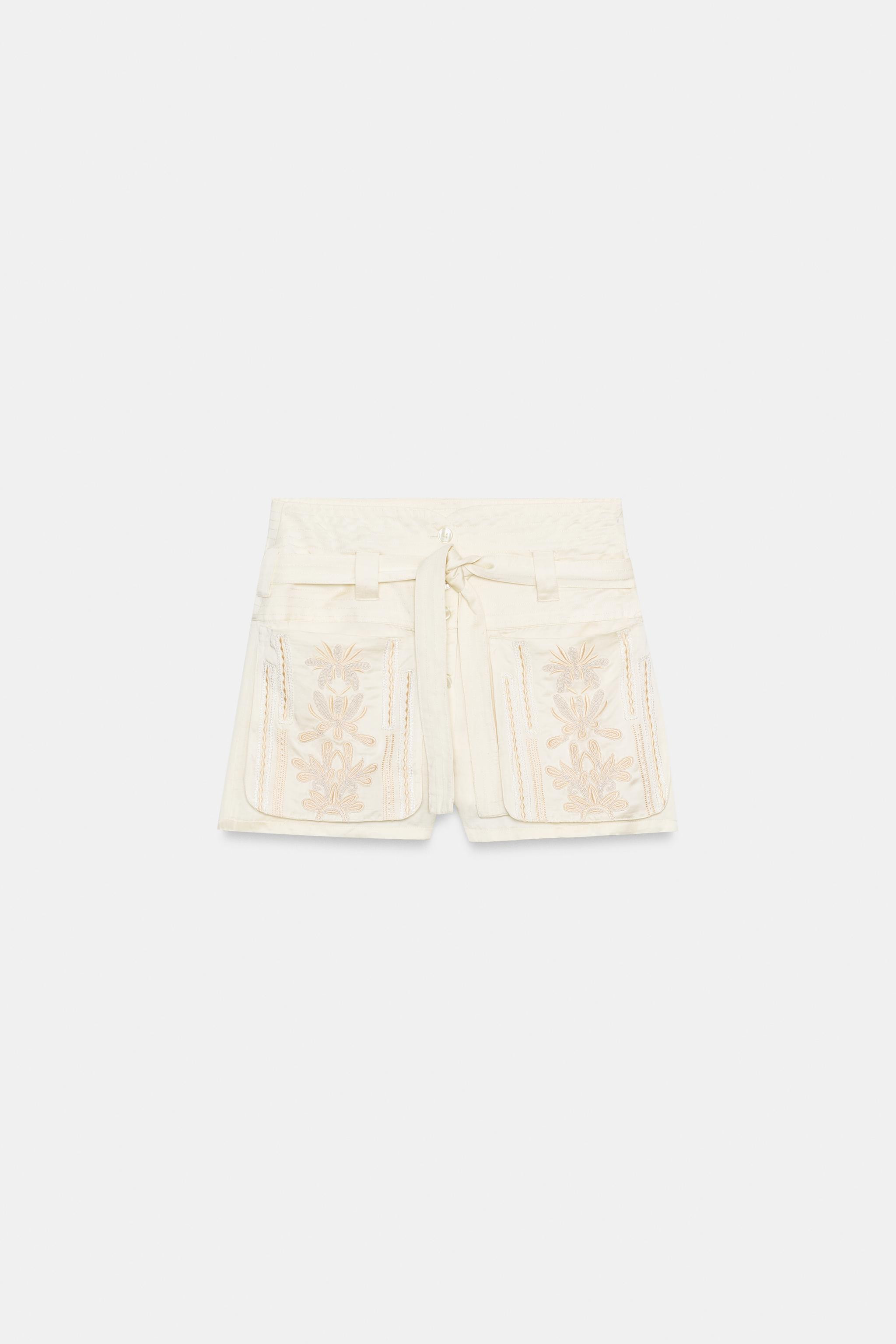 ZW COLLECTION EMBROIDERED BERMUDA SHORTS | Zara US