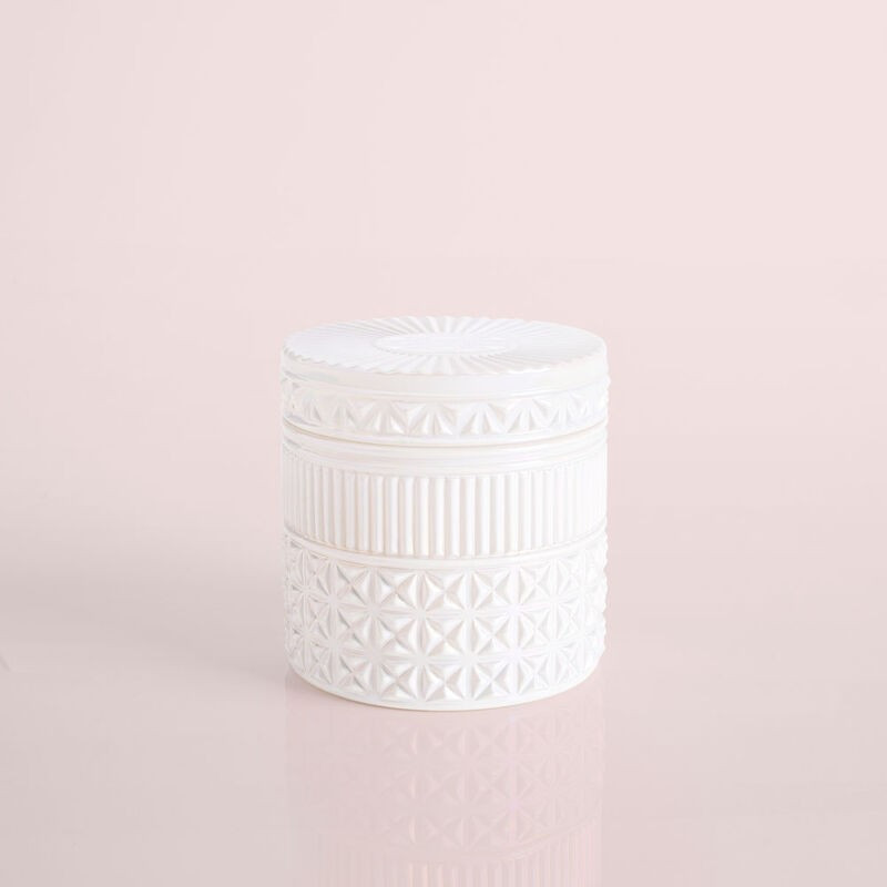 Volcano White Opal Gilded Faceted Jar, 11 oz | Capri Blue | Capri-Blue