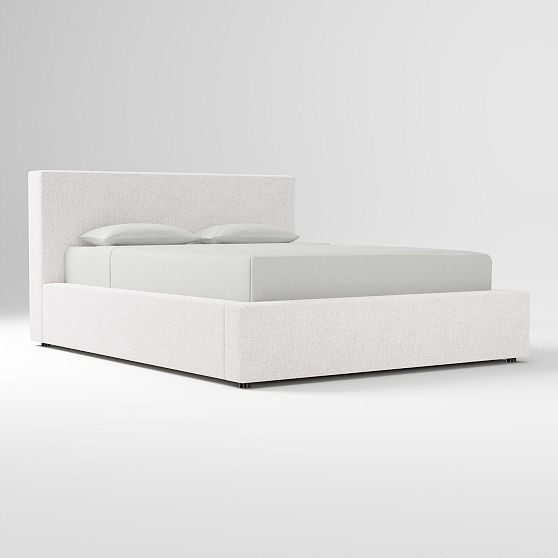 Harmony Bed, Full, Performance Coastal Linen, White | West Elm (US)