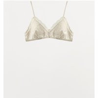 Zara - Silk Blend Lace Bralette - Ecru - L - Woman | Zara UK