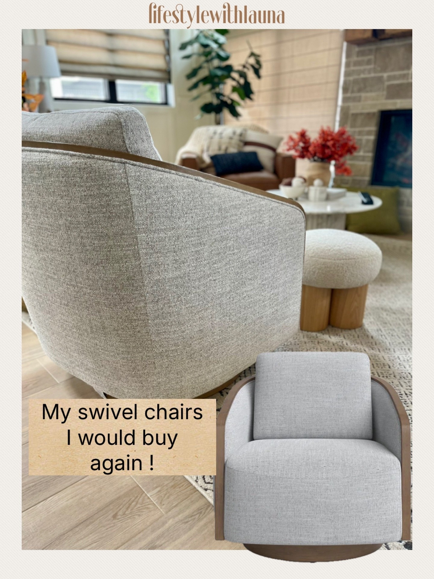 I can’t tell how good these swivel chairs are! They look designer but are at an affordable price. On sale Black Friday.
I have the gray & it’s not a typical cool gray tone. It has the wood trim all around & solid wood base!
My favorite piece is on sale! The mushroom stool is so heavy duty & fun!
I have linked ALL the furniture & home decor I own!✨
CODE: app10  (for select items an extra 10% off)

#blackfriday #swivelchairs #livingroom #wayfair #affordablefurniture #lifestylewithlauna

#LTKCyberWeek #LTKSaleAlert #LTKHome