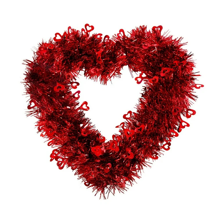 Ongmies Wreath Clearance Valentine's Day Wreath Heart Shaped Wreath for Front Door Shaped Wreath ... | Walmart (US)
