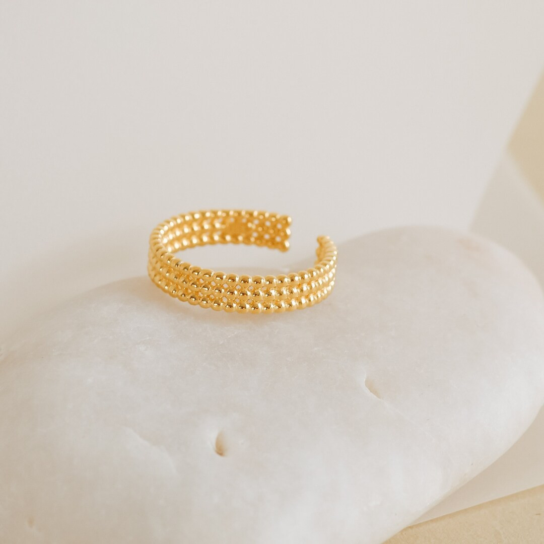 Everest Beaded Chunky Ring by Caitlyn Minimalist • Adjustable Open Minimalist Ring • Perfect ... | Etsy (US)