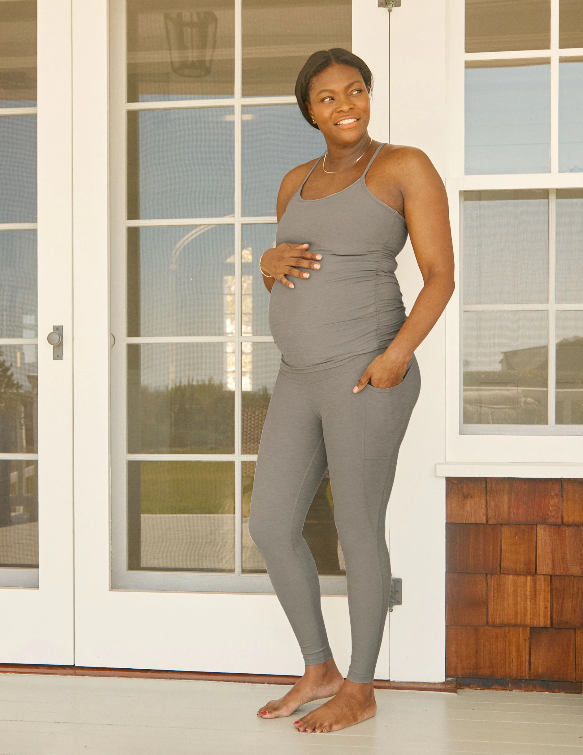 Spacedye Love the Bump Maternity Pocket Midi Legging | Beyond Yoga | Beyond Yoga