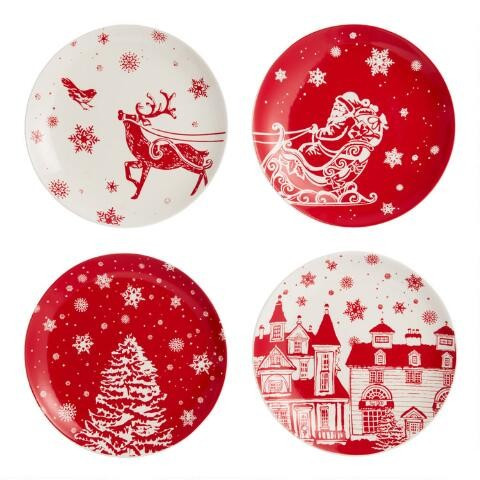 Winter Wonderland Holiday Plates 4 Pack | World Market