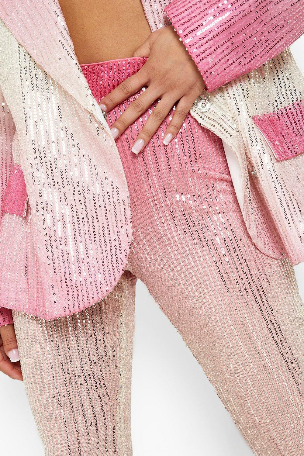 Petite Ombre Sequin Flare Pants | Boohoo.com (US & CA)