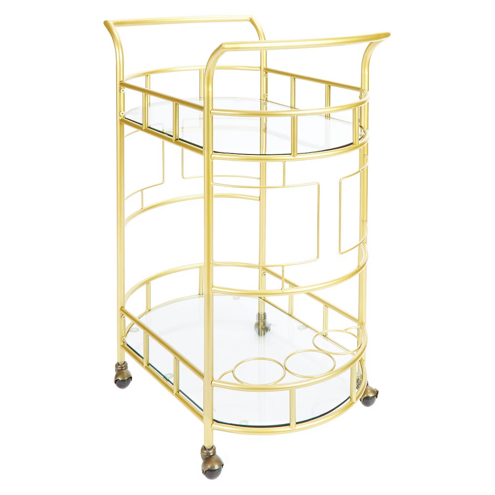 Sinclair 2-Tier Bar Cart - Silverwood, Bright Gold | Target