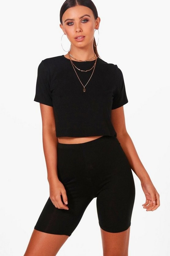 Petite Basic Cropped T-Shirt | Boohoo.com (US & CA)