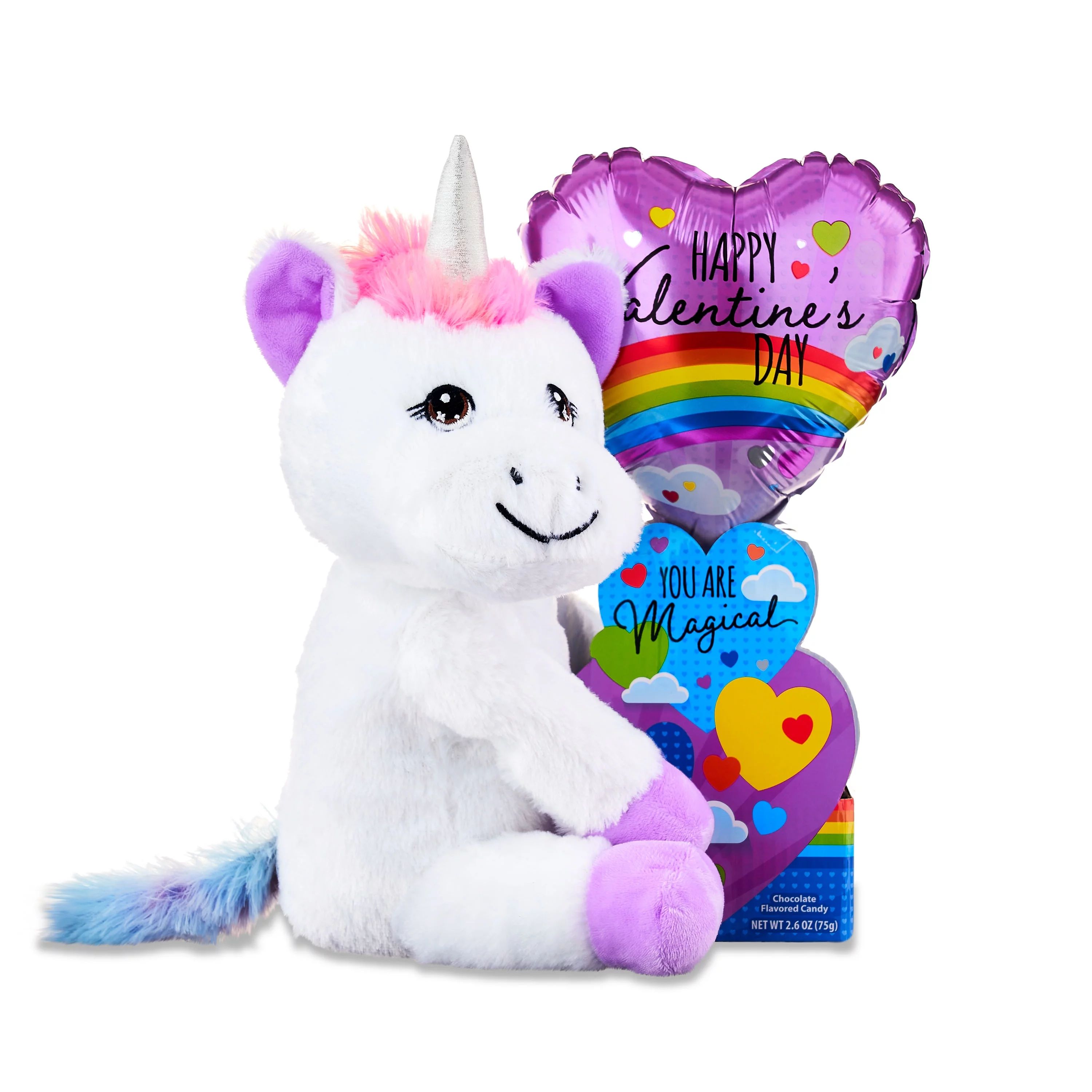 Way To Celebrate Valentine's Day Balloon and Candy Unicorn Plush - Walmart.com | Walmart (US)