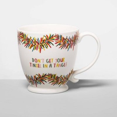 16oz Stoneware Don't Get Your Tinsel in a Tangle Coffee Mug Cream - Opalhouse™ | Target