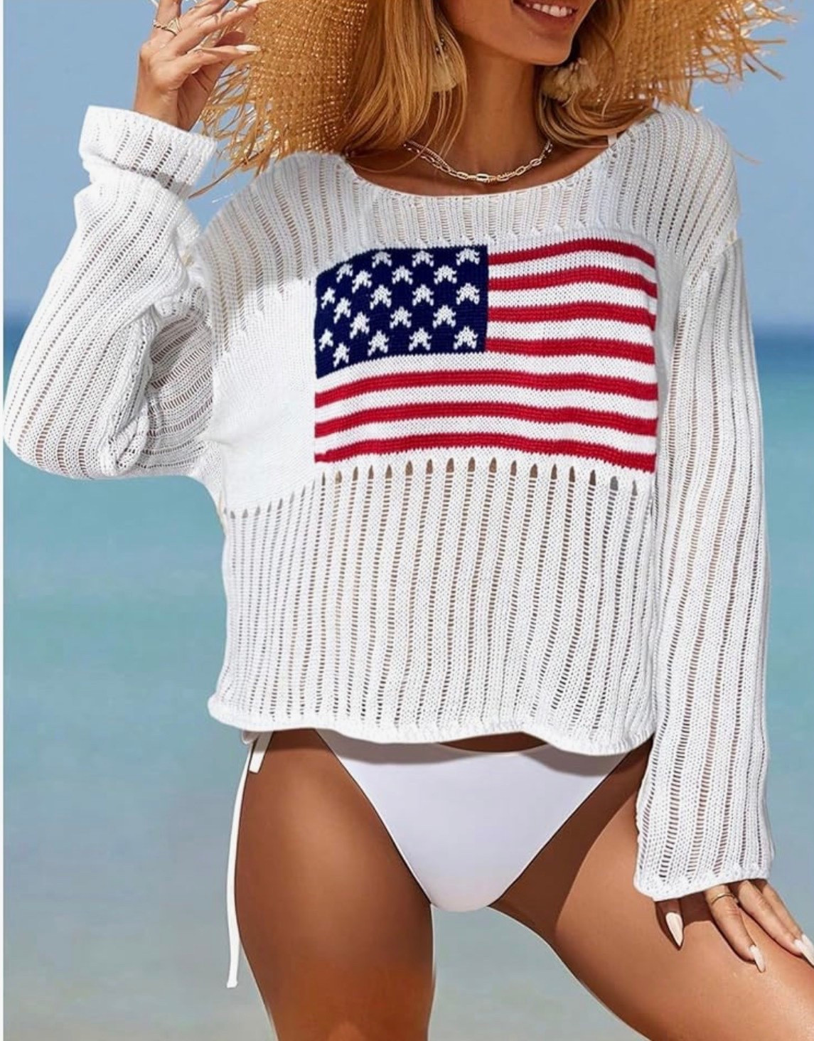 Amazon flag sweater, 4th of July outfits, summer sweaters 

#LTKTravel #LTKSaleAlert