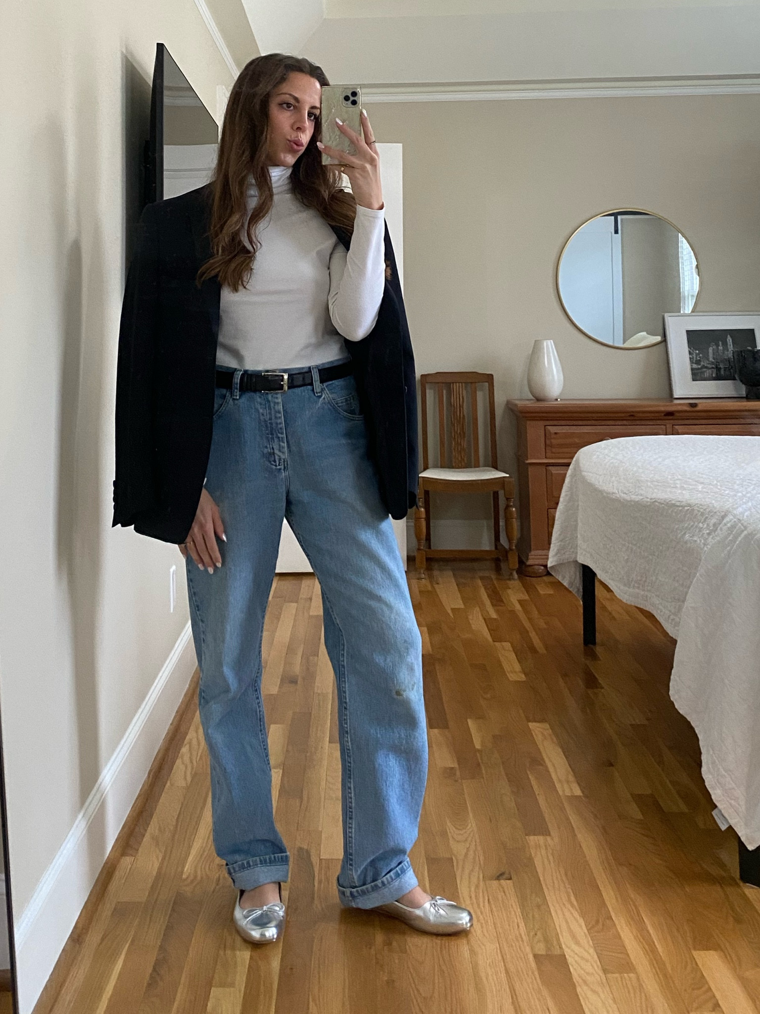 Just got these silver flats on sale at Gap!! They fit true to size and are sooo cute and comfy. 🩶 

#LTKfindsunder50 #LTKsalealert #LTKfindsunder100