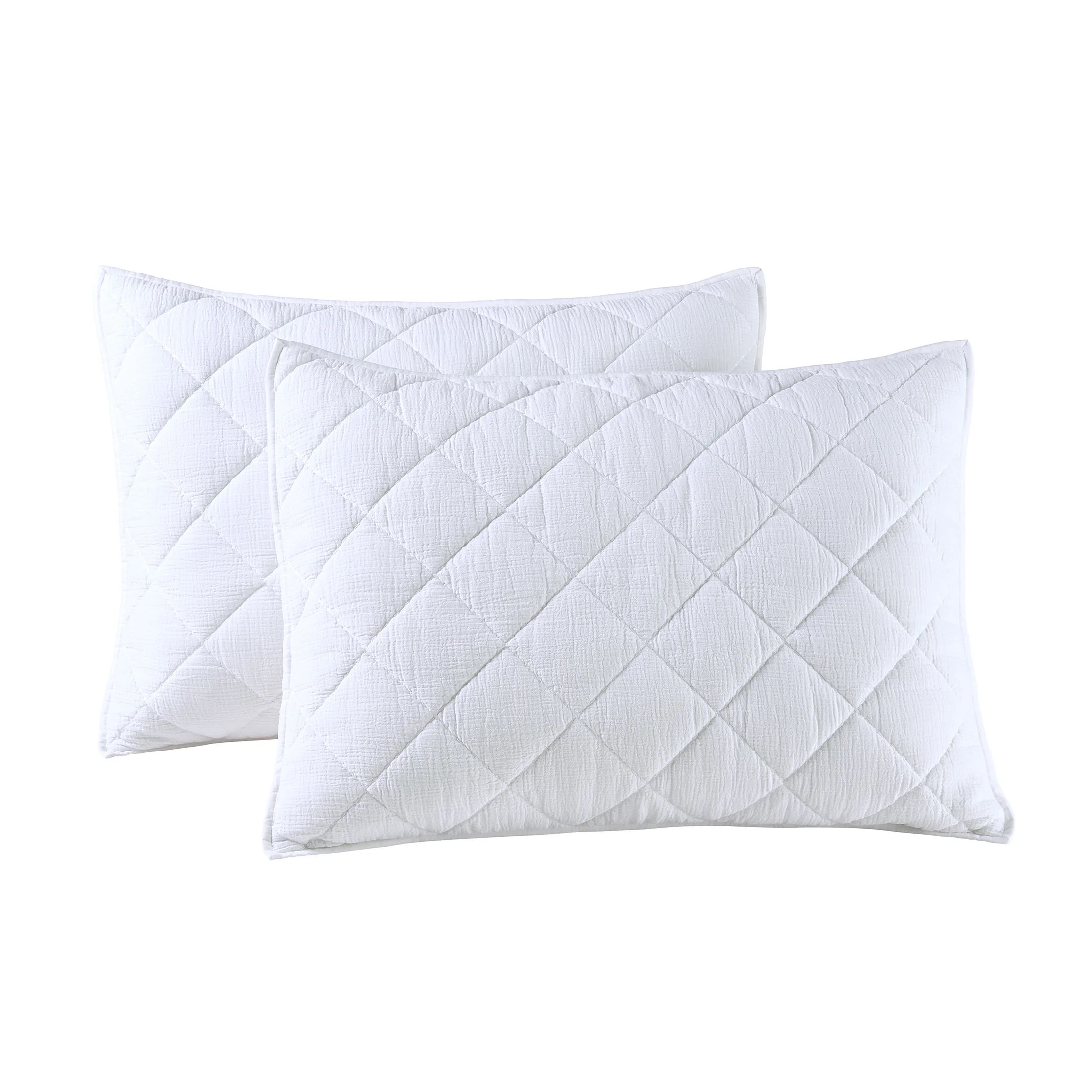 Better Homes & Gardens White Diamond Gauze Pillow Shams, Standard (2 Count) | Walmart (US)