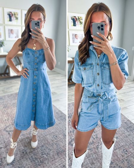 New summer arrivals at Target! Summer dresses. Country concert outfits. Vacation outfits. 
Spring dresses. Spring outfits. Denim romper (00). Denim midi dress (XS, size down if in-between sizes). Amazon tie-up espadrilles. Amazon cowgirl boots. Shoes are TTS.

#LTKshoecrush #LTKtravel #LTKFestival