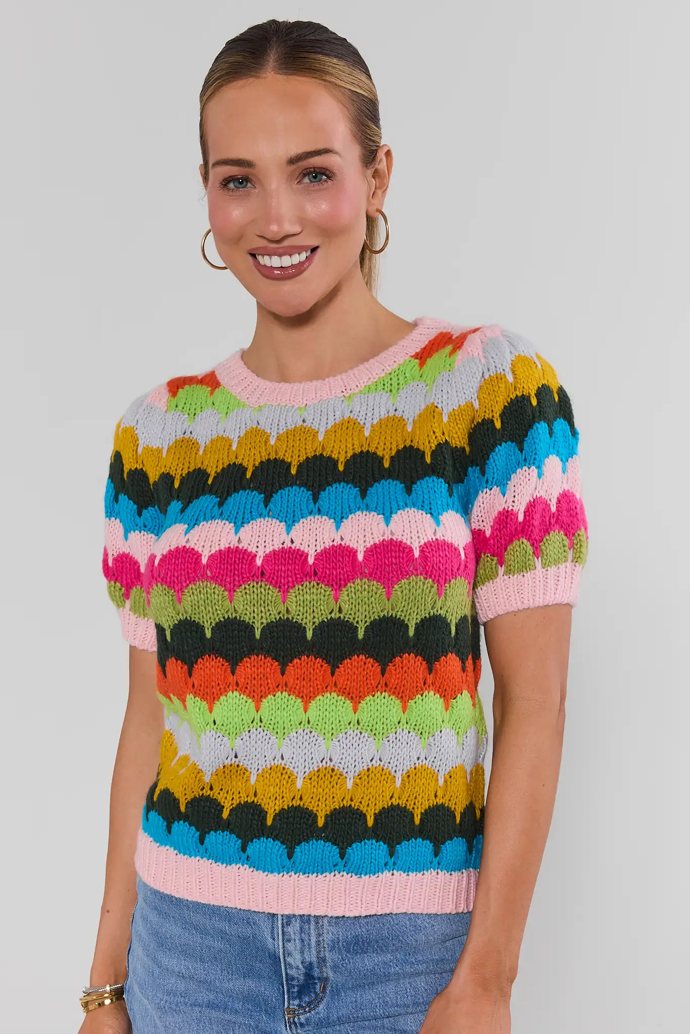Trina Multi Striped Knit Top | Avara