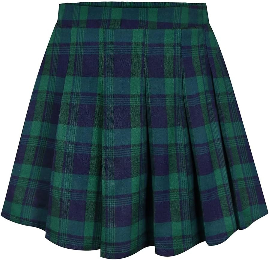 RITERA Women's Plus Size Skater Skirt, Pleated Elastic Waist Mini Style | Amazon (US)