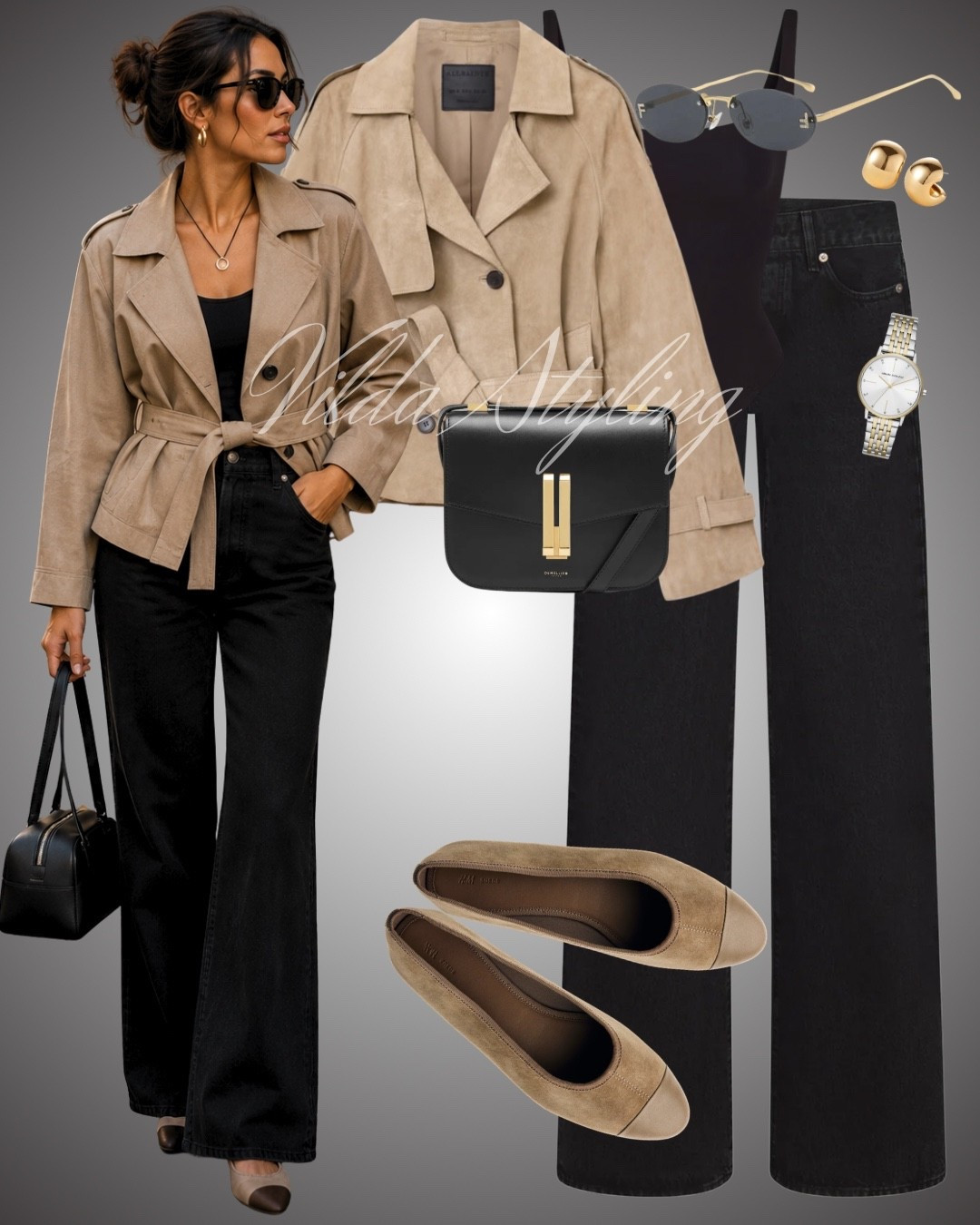 Effortless neutrals with a chic city feel 🤎🖤 A belted suede jacket, black wide-leg denim, classic flats, and gold accents make this the perfect elevated everyday look for transitioning into fall. ✨

#LTKStyleTip #LTKSeasonal #LTKWorkwear #FallStyle #NeutralStyle #ChicOutfits #EverydayStyle #CapsuleWardrobe

#LTKautumn #LTKworkwear #LTKstyletip