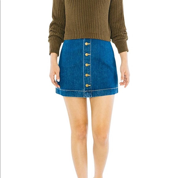 American Apparel Denim A Line Button Down Skirt | Poshmark