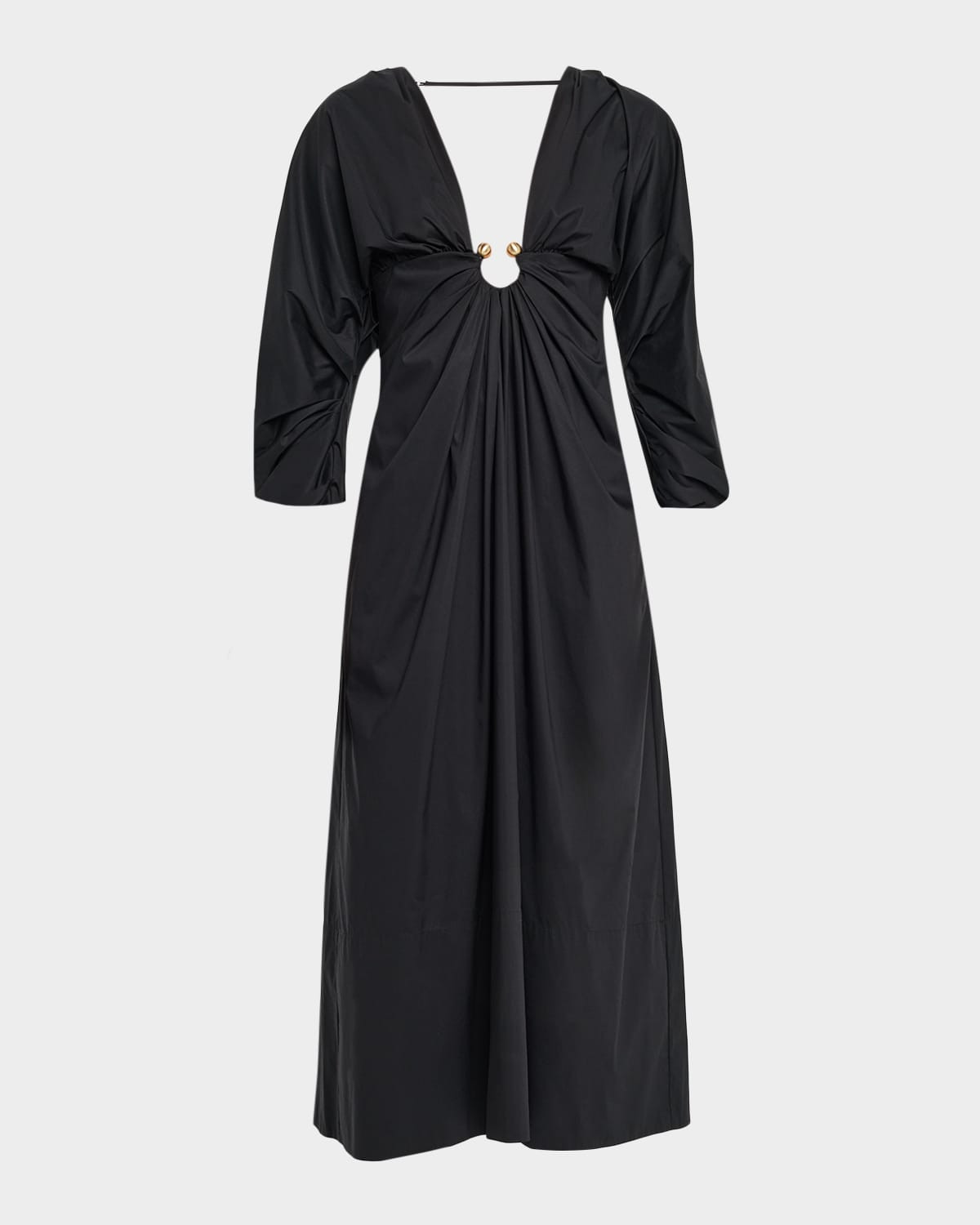 Elyza Embellished Poplin Midi Dress | Neiman Marcus