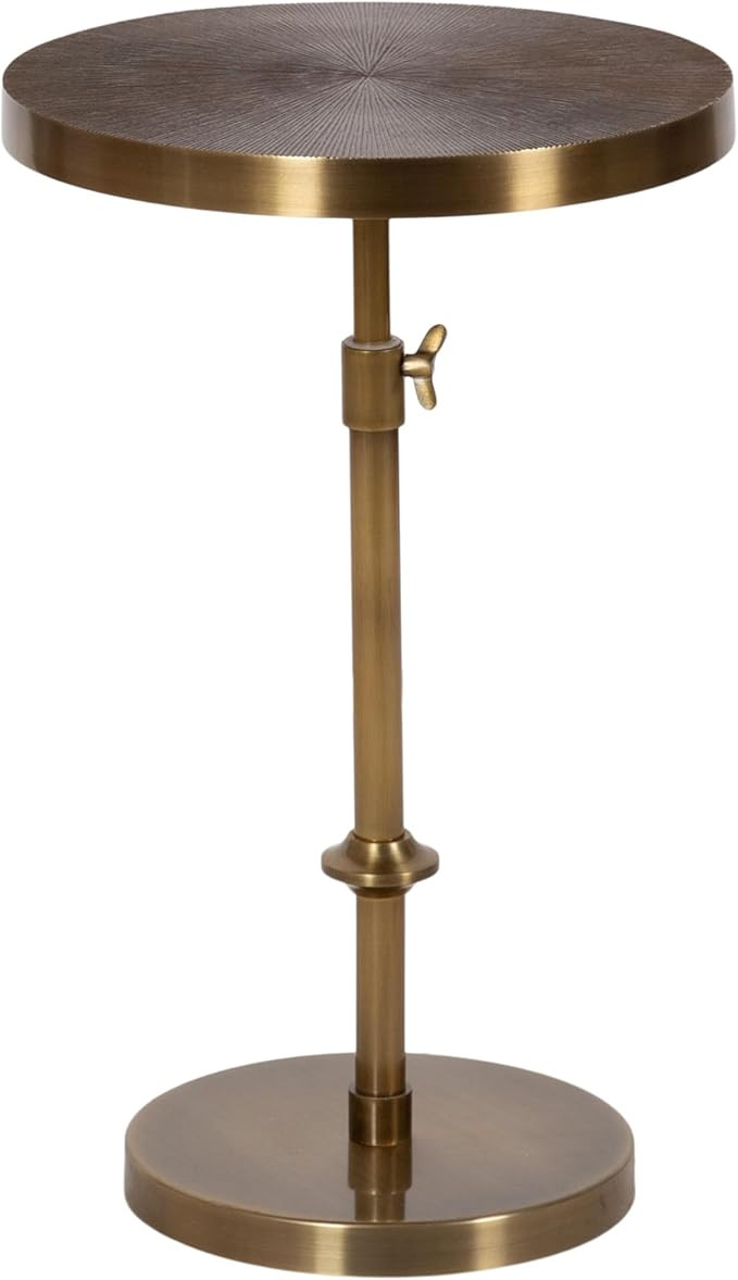 Kate and Laurel Engles Traditional Adjustable-Height Pedestal Side Table, 14 x 14 x 30, Antique B... | Amazon (US)