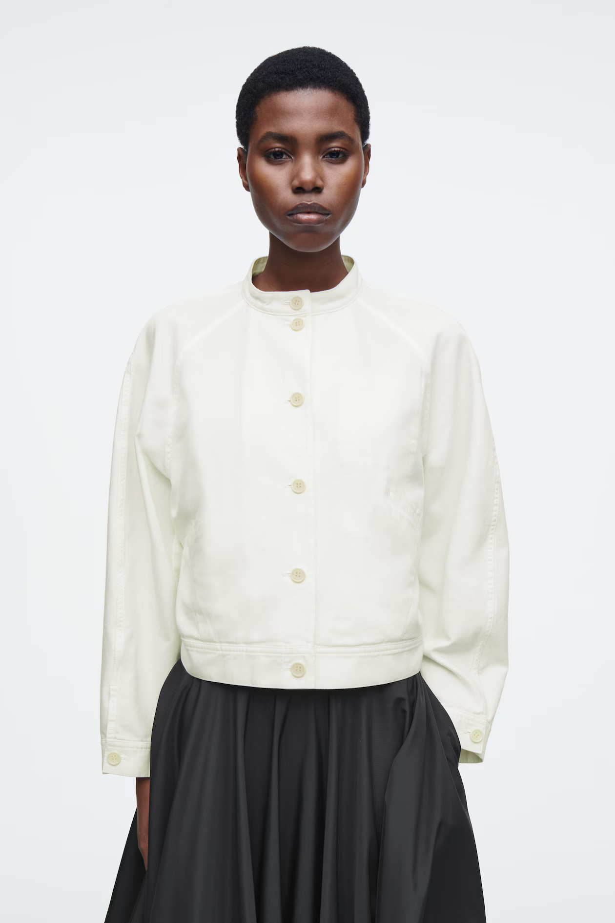 OVERSIZED COTTON BOMBER JACKET - WHITE | COS AU | COS (AU)