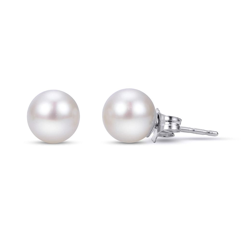 Imperial Pearls by Josh Bazar Imperial Pearls 14K 7-7.5mm Cultured Freshwater Pearl Stud Earrings | HSN