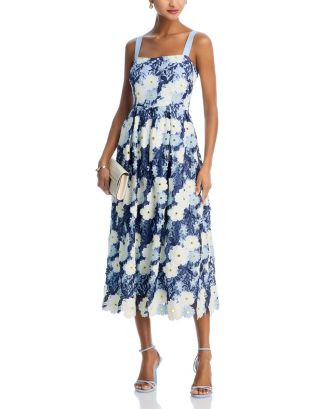 AQUA Floral Lace Midi Dress - Exclusive  | Bloomingdale's Women | Bloomingdale's (US)