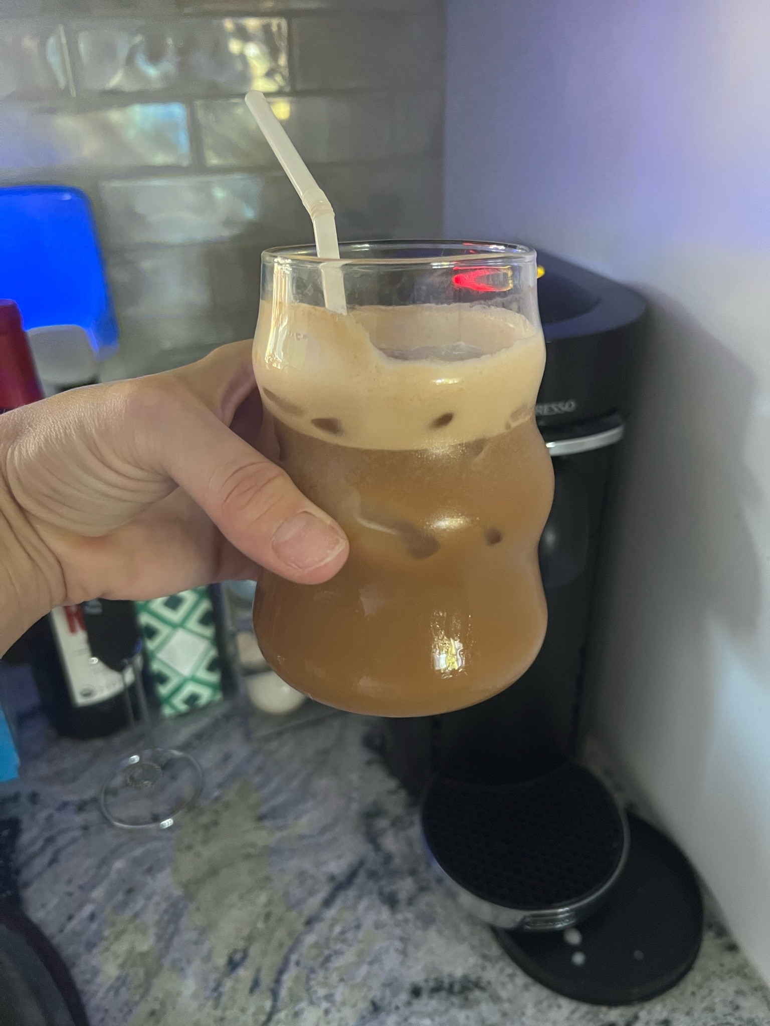 Iced coffee glasses
Asymmetrical glass 
Anthropologie inspired
Amazon kitchen finds 
Amazon finds