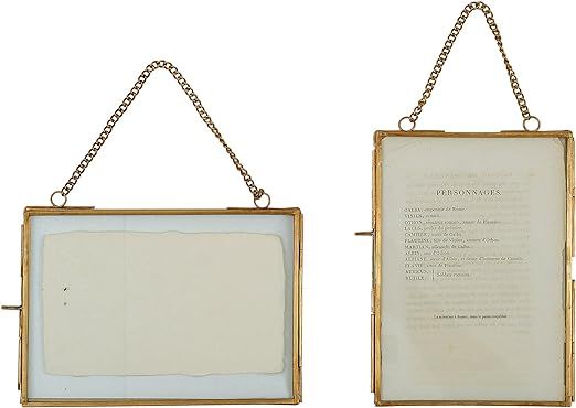 Creative Co-Op Brass & Glass Frames for 5" x 7" Photos with Chains (Set of 2 Styles) | Amazon (US)