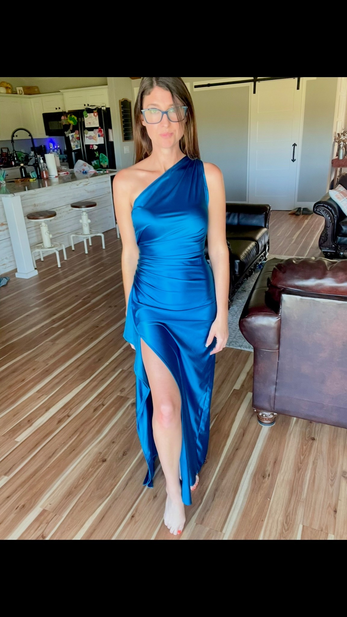 Gala and prom season approaching quick, and this dressing is STUNNING without breaking the bank 💙
~one shoulder detail 
~high thigh slit 
~ruffle detail 
~TTS 
~Adjustable straps in the back 

#LTKParties #LTKSeasonal #LTKWedding