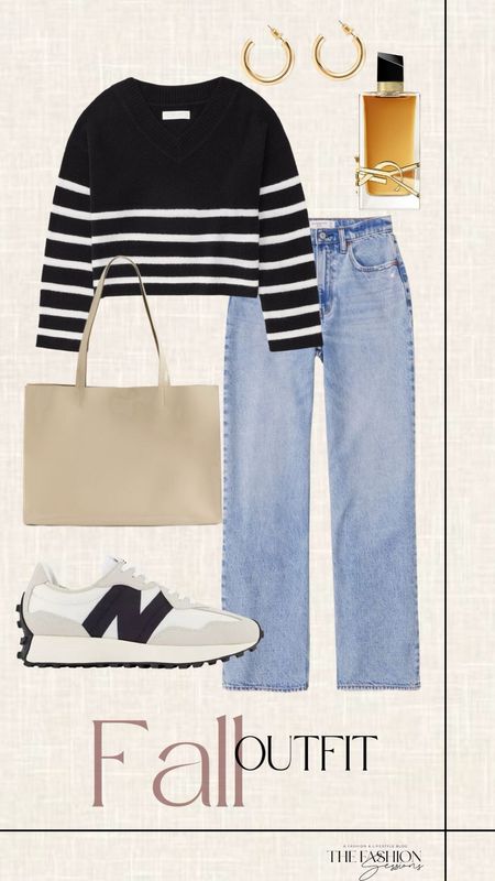 Fall Outfit | Striped Sweater | Denim Jeans | New Balance | 

#LTKHolidaySale #LTKworkwear #LTKstyletip