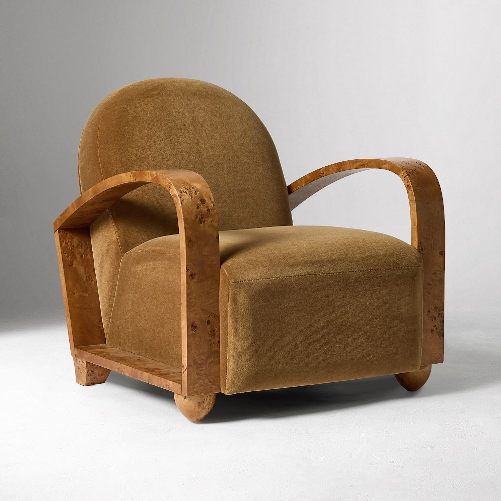 Pierce & Ward Arched Burl Arm Chair | West Elm (US)
