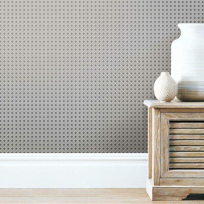 RoomMates RMK11307RL Gray Caining Peel and Stick Wallpaper | Amazon (US)