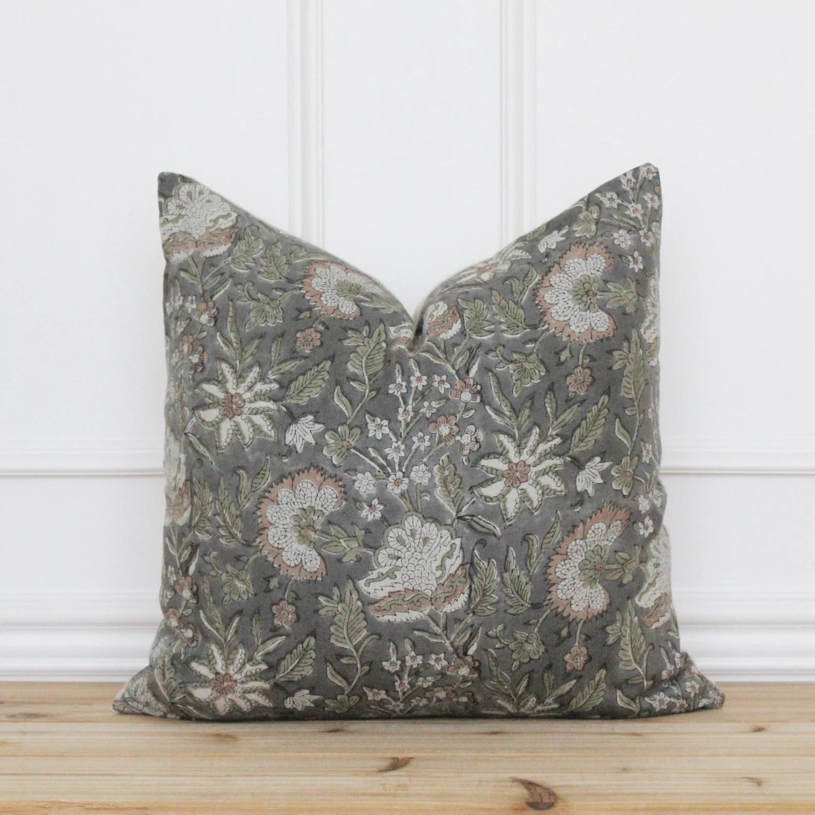 Floral Hand Block Printed Pillow Cover | Indian Block Print Pillow Cover | Handmade Pillow Cover ... | Etsy (Global)