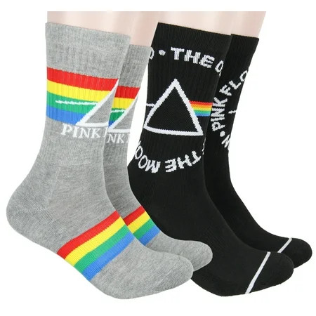 Pink Floyd Socks Adult Dark Side Of The Moon 2 Pair Athletic Crew Socks | Walmart (US)