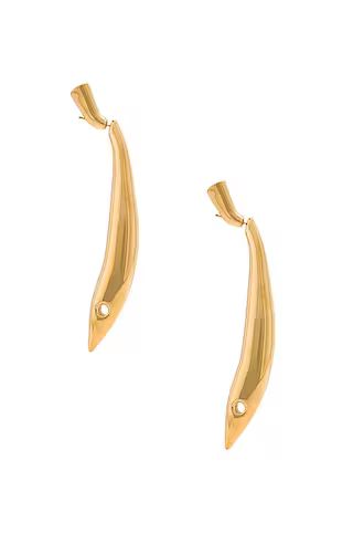 Bottega Veneta Long Earrings in Yellow Gold | FWRD | FWRD 
