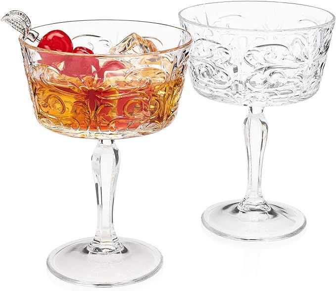 HISTORY COMPANY “Buck’s Club” British Gentleman’s Crystal Cocktail Glass 2-Piece Set (Gif... | Amazon (US)