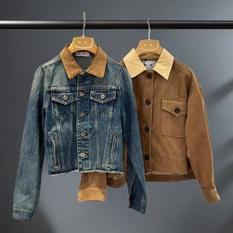 Designer Womens Suede Collar Short Jacket Denim Jackets Slim Fit Ultra Short Jacket Coat Fashiona... | DHGate