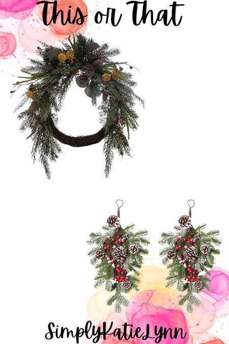 Front door swag for the holidays is one of my favorites! Here are two gorgeous options!

#LTKhome #LTKHoliday #LTKSeasonal