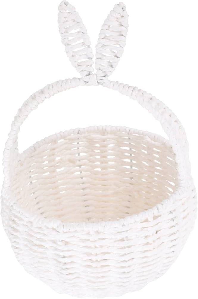 WHAMVOX Flower Basket Woven Picnic Basket Garlic Basket Easter Egg Hunt Basket Shopping Bag Ratta... | Amazon (US)