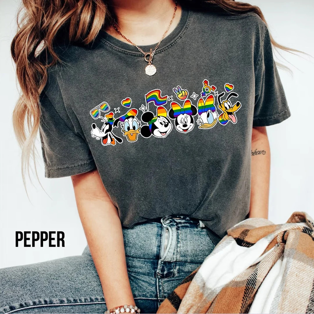 Comfort Colors Vintage Disney Pride Nite 2023 LGBT Shirt, Mickey and Friends Pride Group Shirt, D... | Etsy (US)