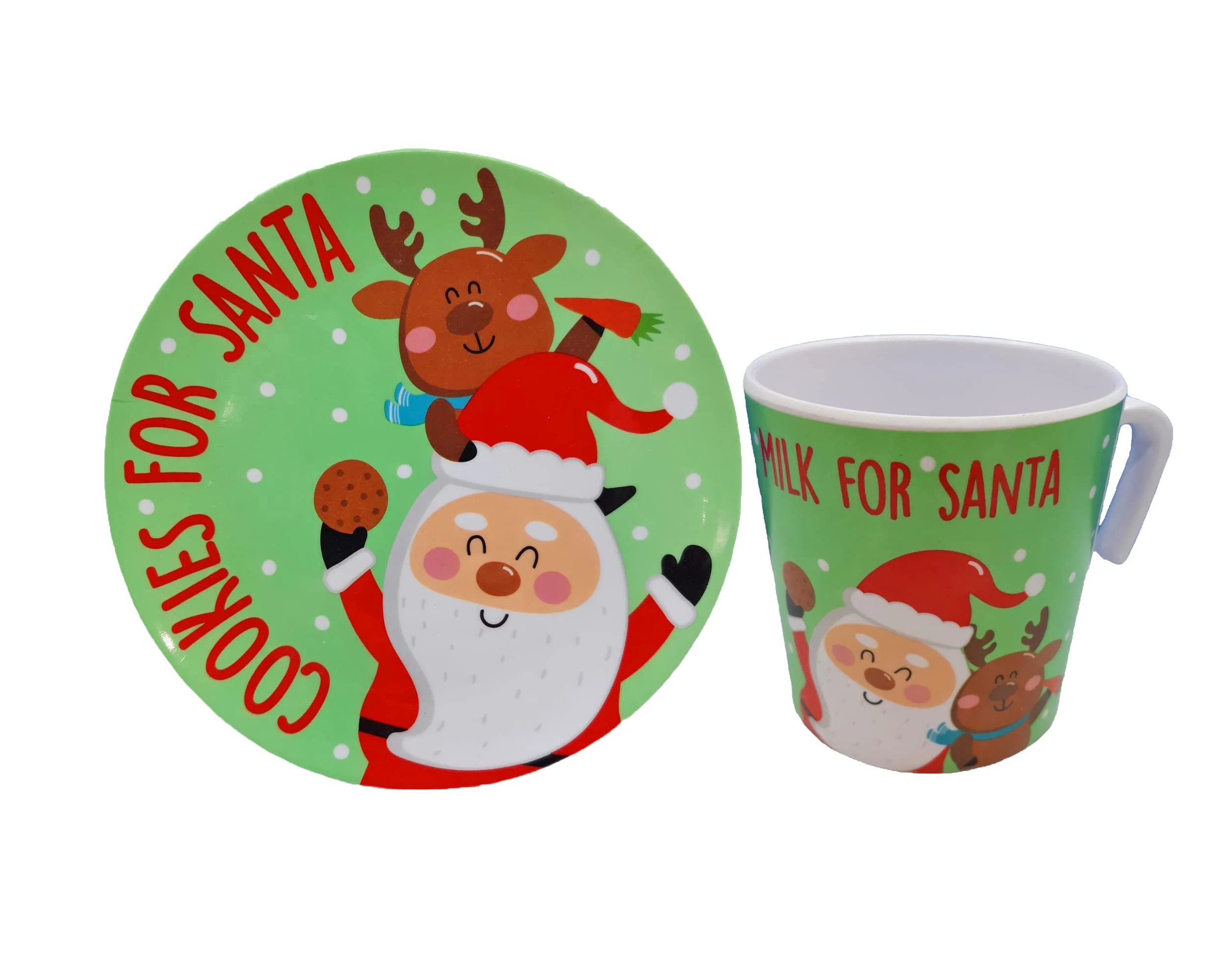 Cookies for Santa Plate and Mug Set, Santa Design Melamine Wares - Walmart.com | Walmart (US)