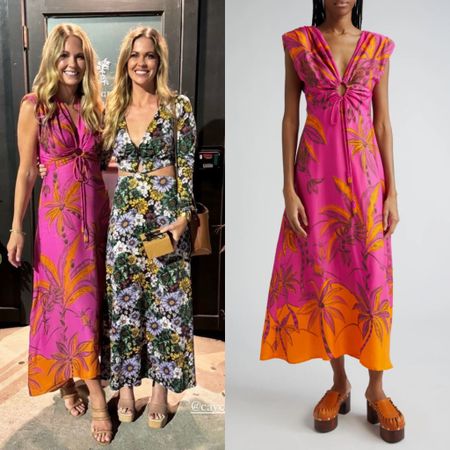 Cameran Eubanks’ Pink and Orange Floral Dress 📸 + Info= @camwimberly1 // Originally from= @iibrunettes 