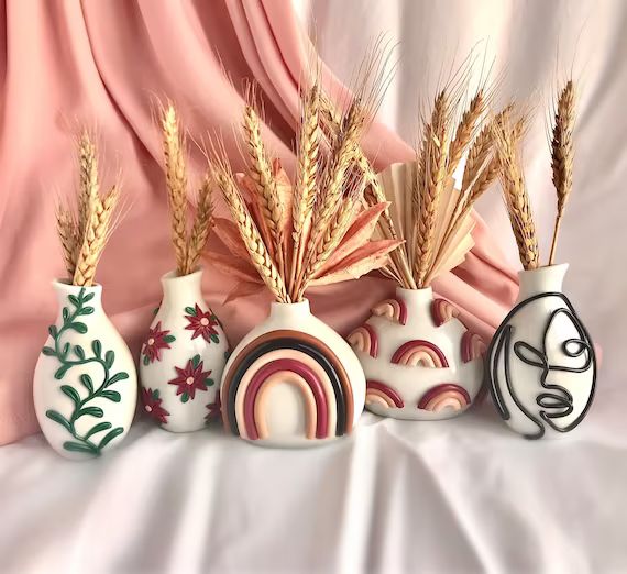 Retro Eclectic Desert Bud Vase/ Cute Ceramic Vase/ Rainbow Pot | Etsy | Etsy (US)