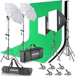NEEWER Photography Lighting kit with Backdrops, 8.5x10ft Backdrop Stands, UL Certified 5700K 800W... | Amazon (US)